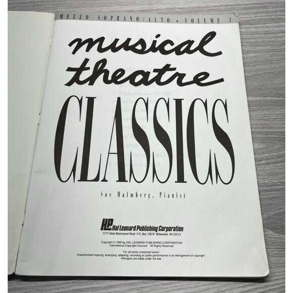 Musical Theatre Classics Vol 1 Songbook Piano Sheet Music Mezzo Soprano Alto - Picture 2 of 7